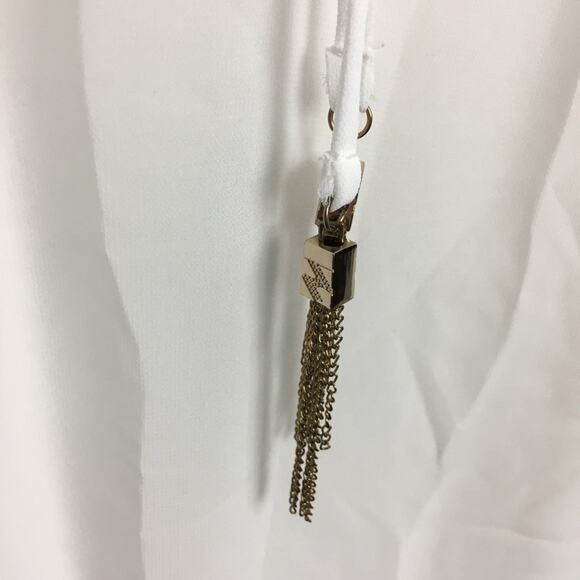 Alyx Boho Blouse with Lace and Tassels White Large - Picture 7 of 12